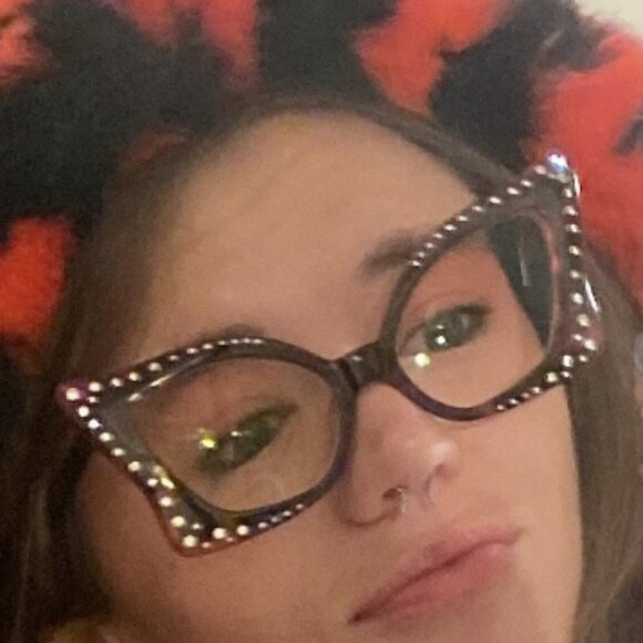 Funky fun plum rhinestone glasses - Picture 13 of 13